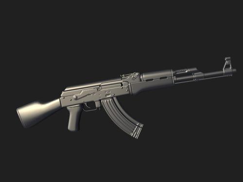 High-poly AK-47 preview image